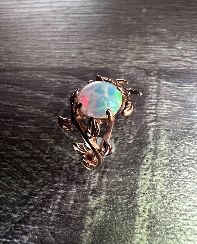 Ethiopian Opal Nature-Inspired Ring (Haliya)