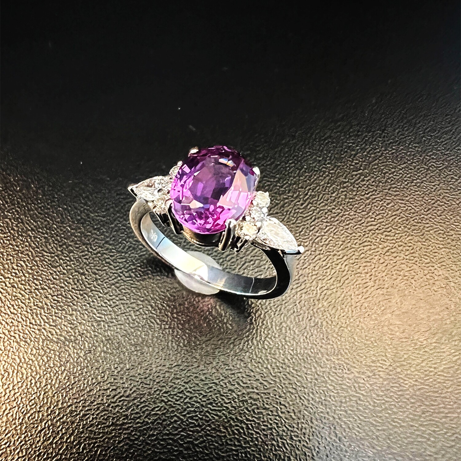 Oval Alexandrite w/ Pear Stones Ring (Alexa)