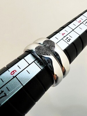Heart Shape Fingerprint Wedding Rings (Tadhana)