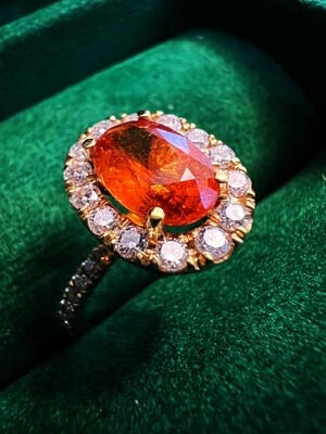 Oval Spessartite Garnet Ring (Khalel)
