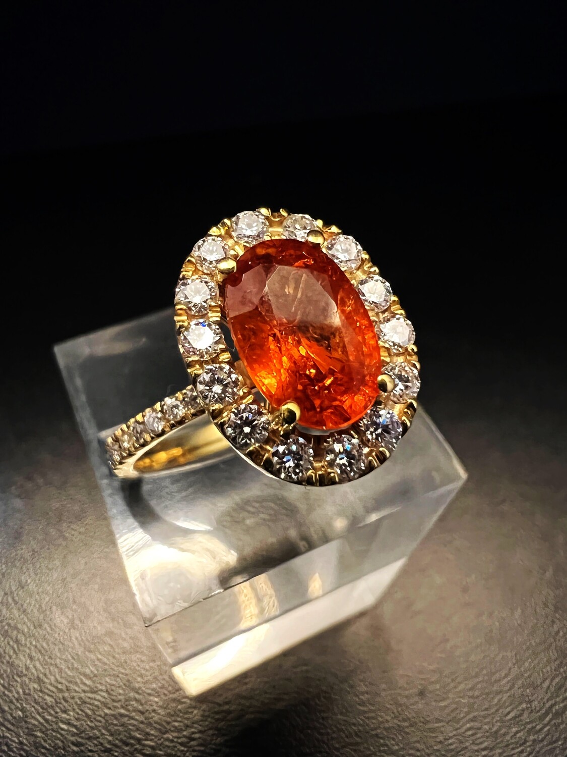 Oval Spessartite Garnet Ring (Khalel)
