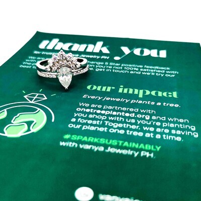 Pear Cut Diamond Engagement Ring with Sovereign Band (Adarna)