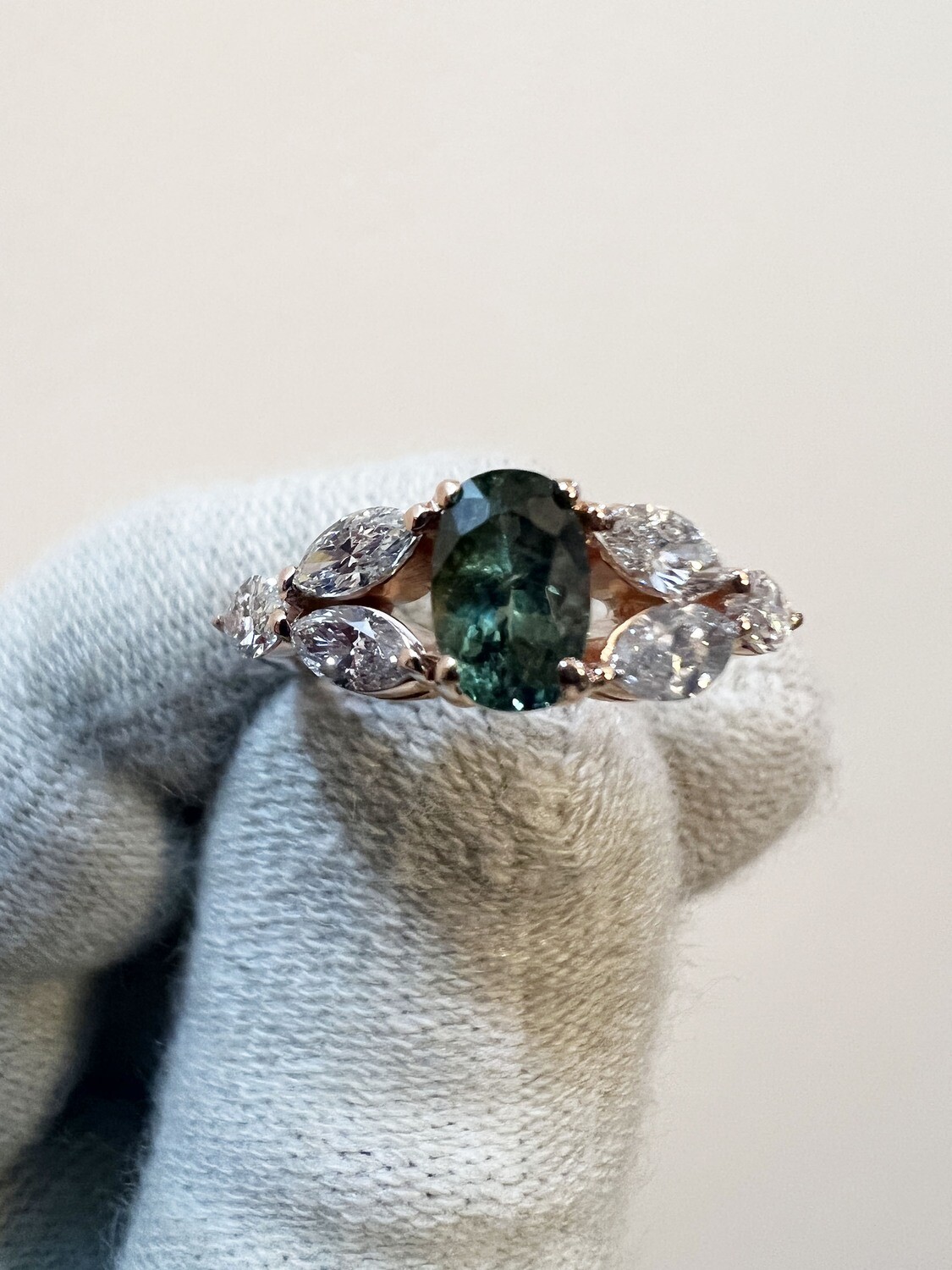 Green Sapphire Engagement Ring (Maria)