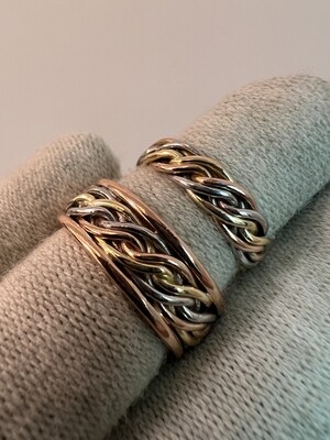 Rope-Inspired Tricolor Gold Wedding Rings (Marilag)