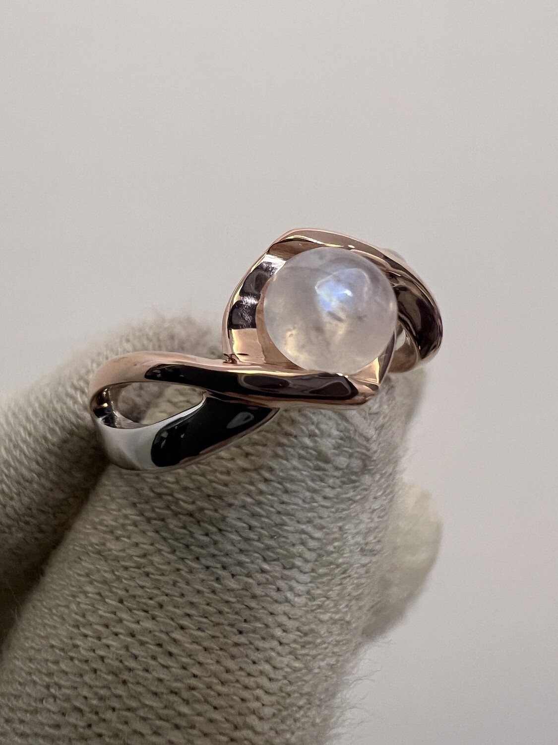 Moonstone Tension Style Engagement Ring (Selene)