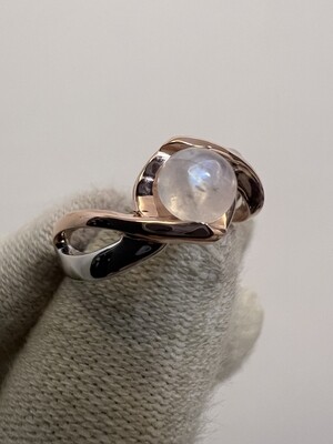 Moonstone Tension Style Engagement Ring (Selene)