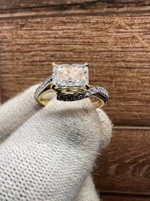 Horizontal Stone Swirl Style Engagement Ring (Thea)