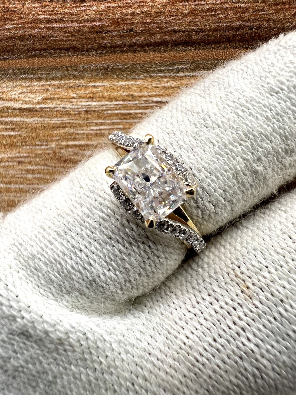 Horizontal Stone Swirl Style Engagement Ring (Thea)