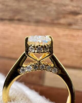 Oval-Cut Engagement Ring with Hidden Halo (Elara)