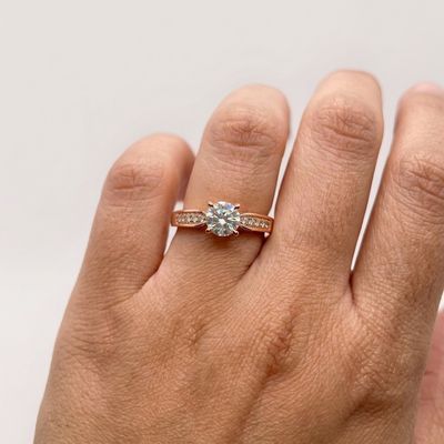 Pavé Solitaire Engagement Ring (Igme)
