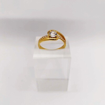 Twist Crossover Engagement Ring "Adah"