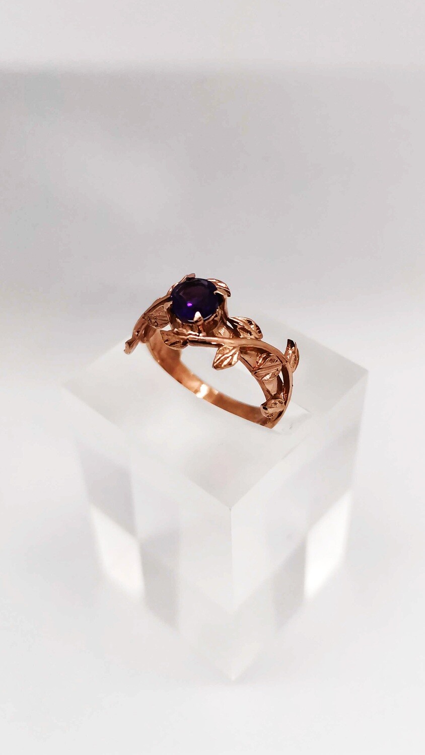 Amethyst Nature-Inspired Ring (Haliya)