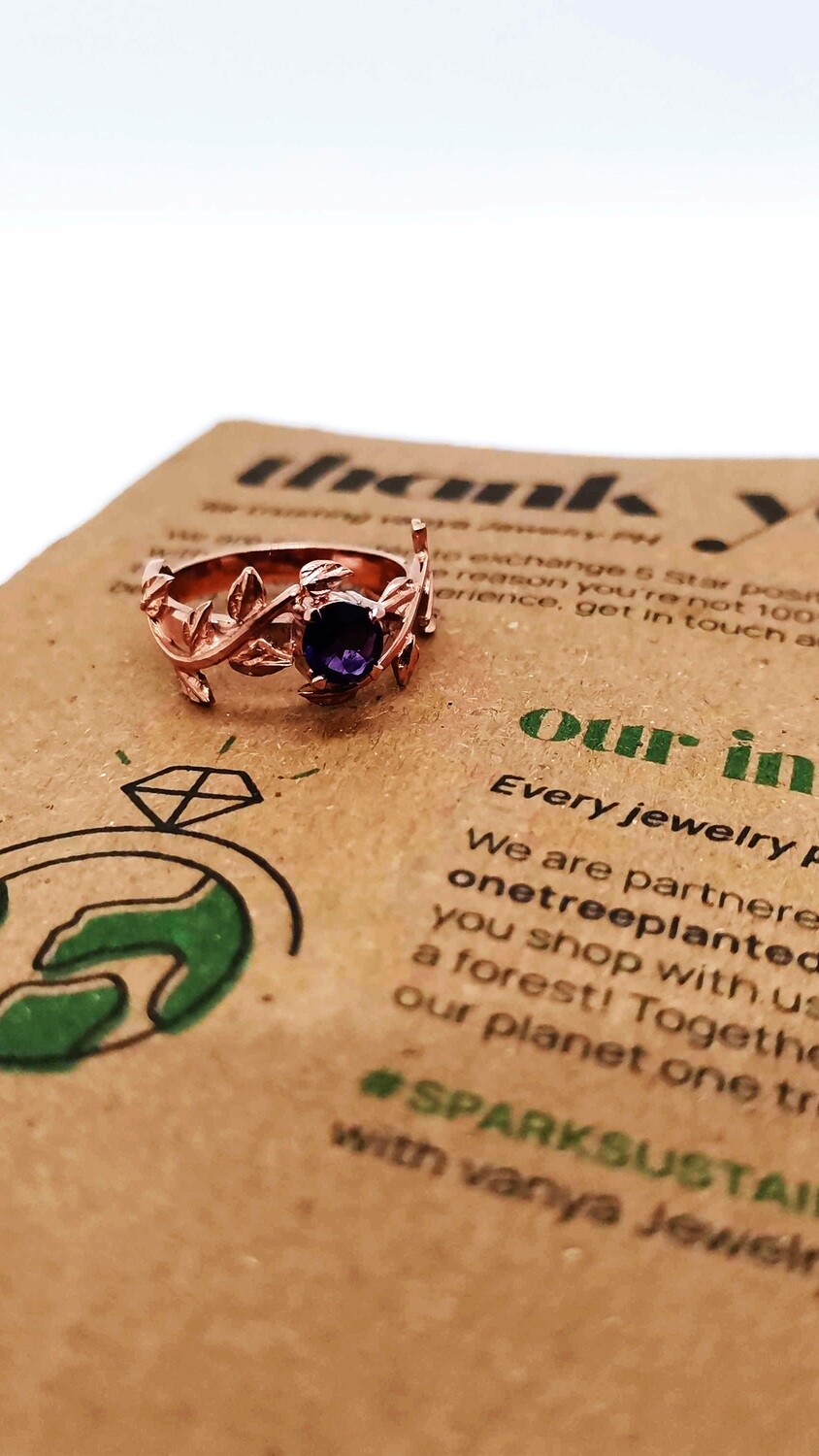 Amethyst Nature-Inspired Ring (Haliya) Amethyst Nature-Inspired Ring (Haliya)