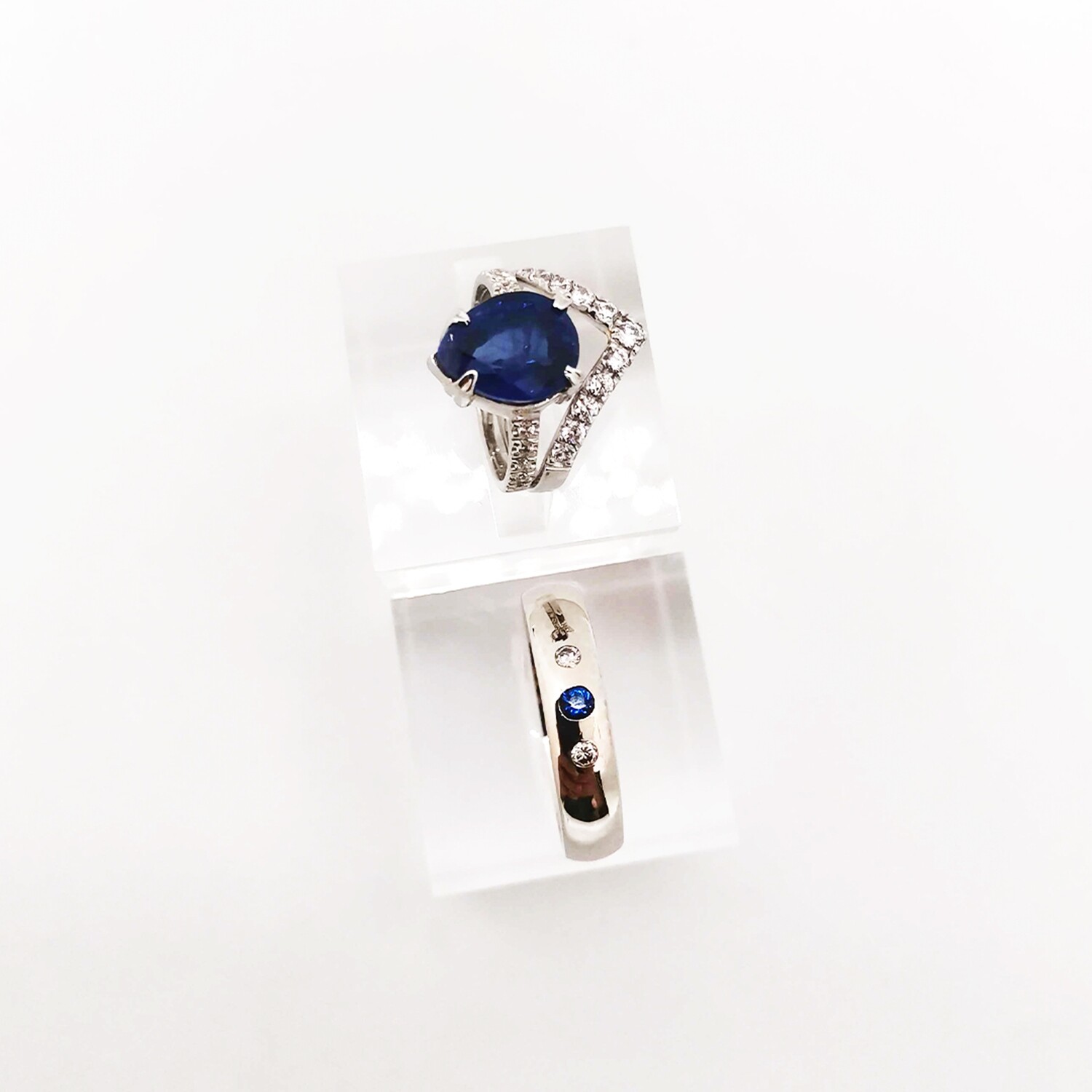 Blue Sapphire Couple Rings (Safaia)