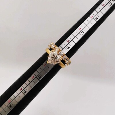 3 carat Heart-Shaped Stone Ring with Full Eternity Ring (Alelie)