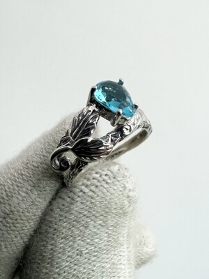 Aquamarine Nature Inspired Engagement Ring (Asherah)