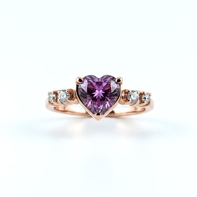 Pink Heart Moissanite Engagement Ring (Hermosa) Pink Heart Moissanite Engagement Ring (Hermosa)