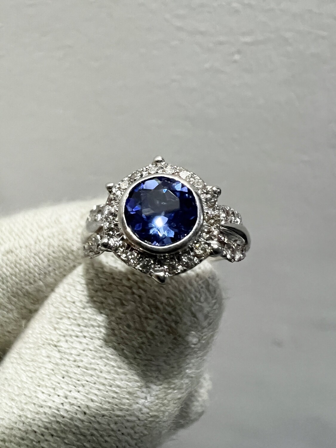 Blue Sapphire Engagement Ring (Elena)