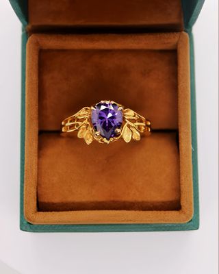 Amethyst Nature-Inspired Engagement Ring (Balyan)