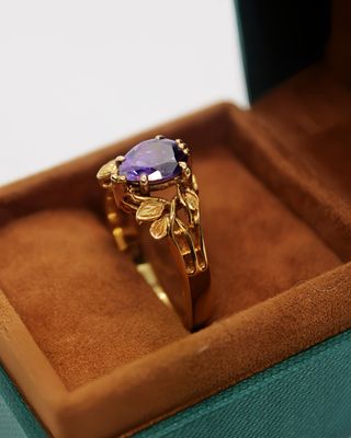 Amethyst Nature-Inspired Engagement Ring (Balyan)