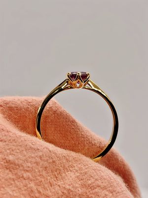 Amethyst Nature-Inspired Engagement Ring (Darcèl)