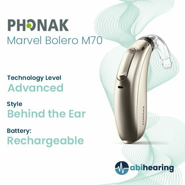 Phonak Marvel Bolero M 70 Rechargable BTE Hearing Aid