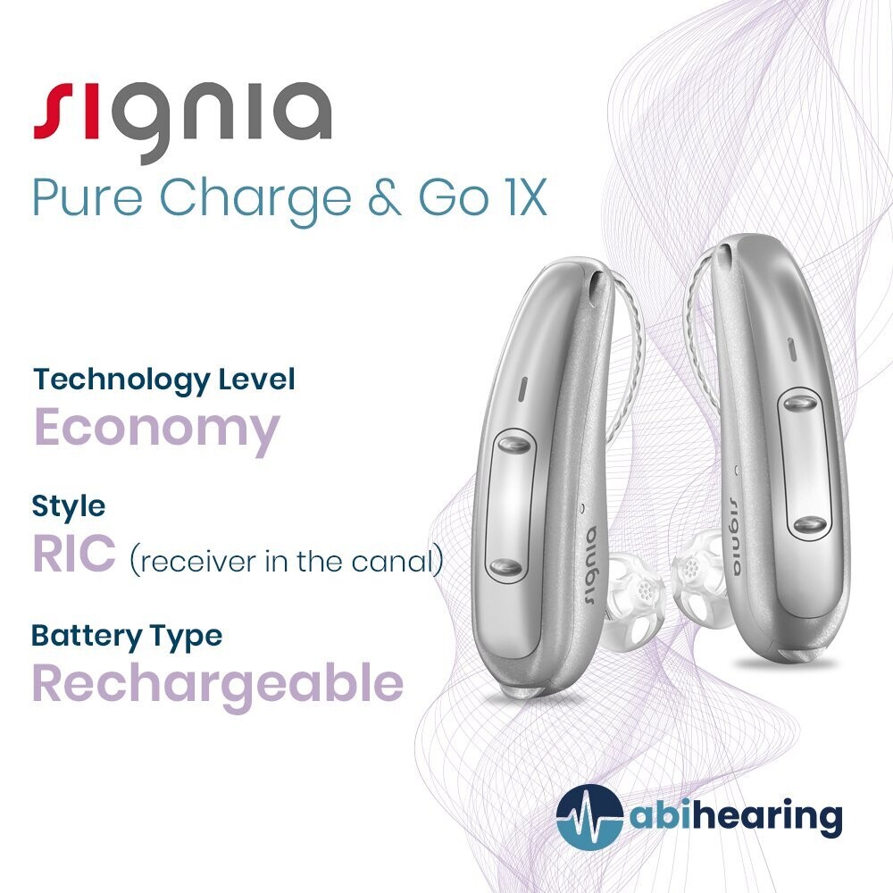 Signia Pure Charge & Go 1X Rechargeable RIC Hearing Aid