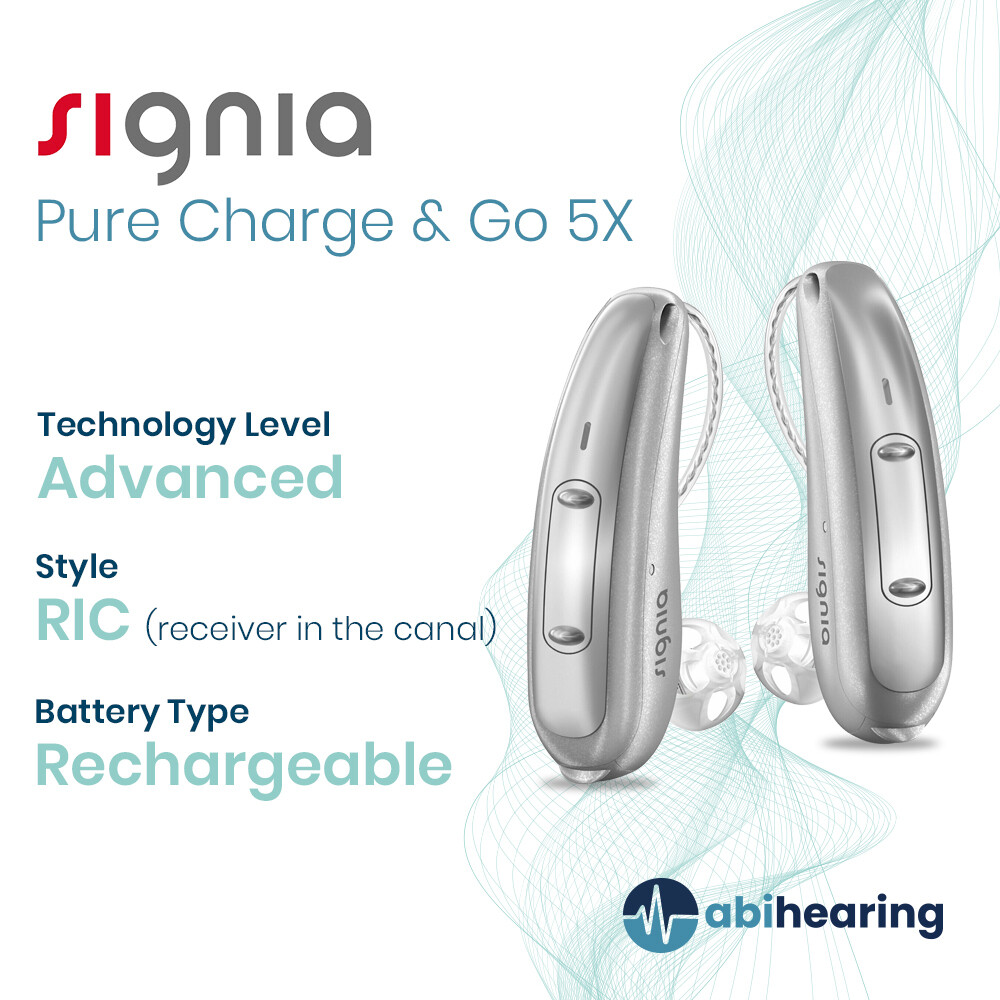 Signia Pure Charge & Go 5X Rechargeable RIC Hearing Aid