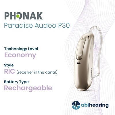 Phonak Paradise Audeo P 30 Rechargeable RIC Hearing Aid
