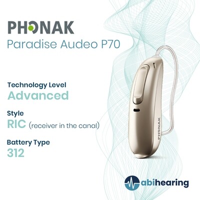 Phonak Paradise Audeo P 70 312 RIC Hearing Aid