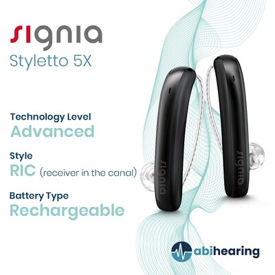Signia Styletto 5X Rechargable RIC Hearing Aid