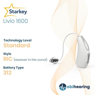 Starkey Livio AI 1600 312 RIC Hearing Aid
