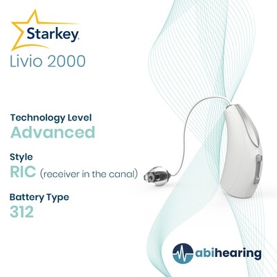 Starkey Livio AI 2000 312 RIC Hearing Aid