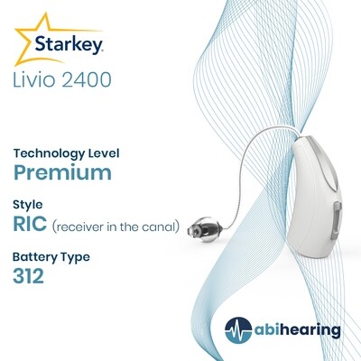 Starkey Livio AI 2400 Rechargeable RIC Hearing Aid