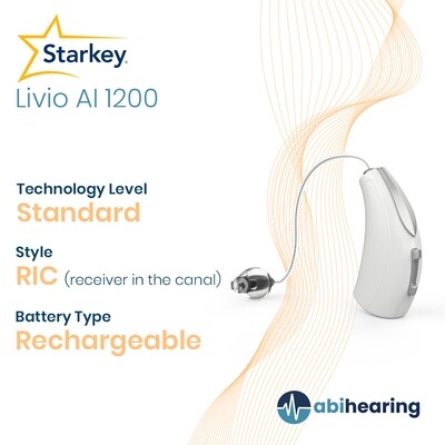 Starkey Livio AI 1200 Rechargeable RIC Hearing Aid