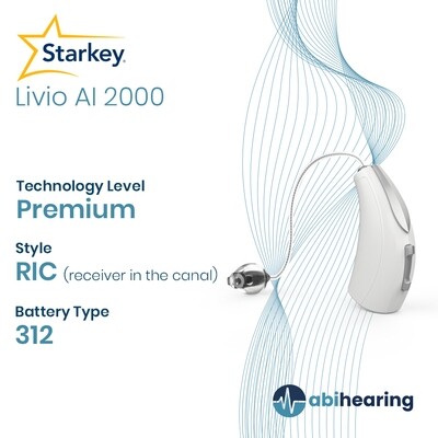 Starkey Livio 2000 312 RIC Hearing Aid