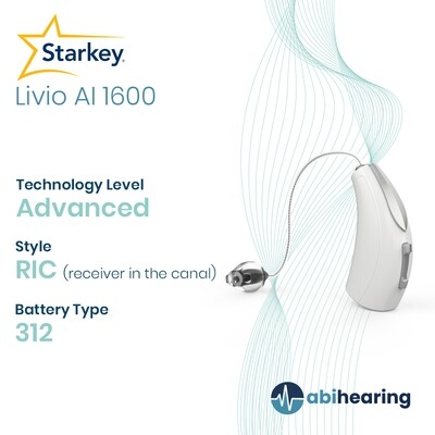 Starkey Livio 1600 312 RIC Hearing Aid