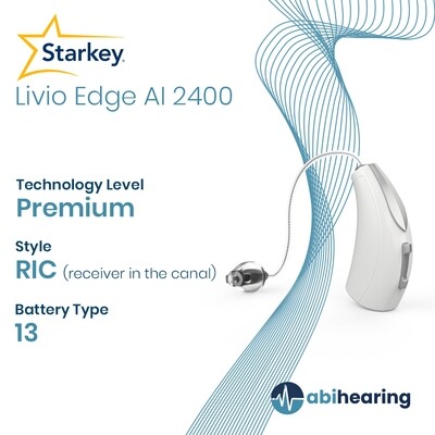 Starkey Livio Edge AI 2400 13 RIC Hearing Aid