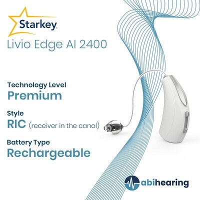 Starkey Livio Edge AI 2400 312 RIC Hearing Aid