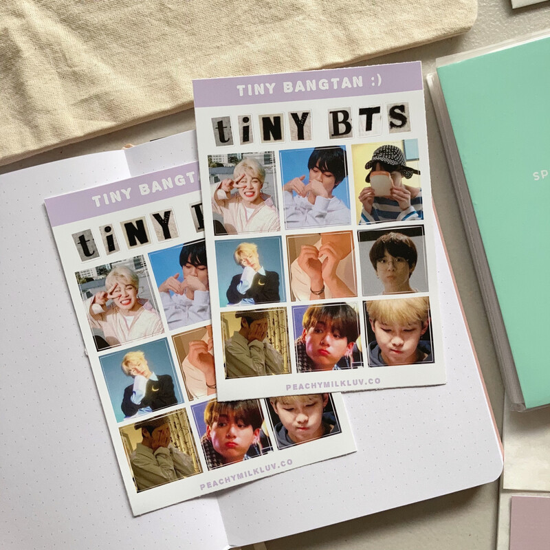 tiny bts A6 kiss cut sticker sheet