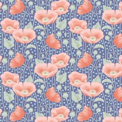 Tilda Gardenlife Poppies in Blue