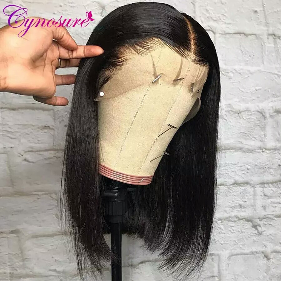 Peluca estilo Bob corta frontal de encaje