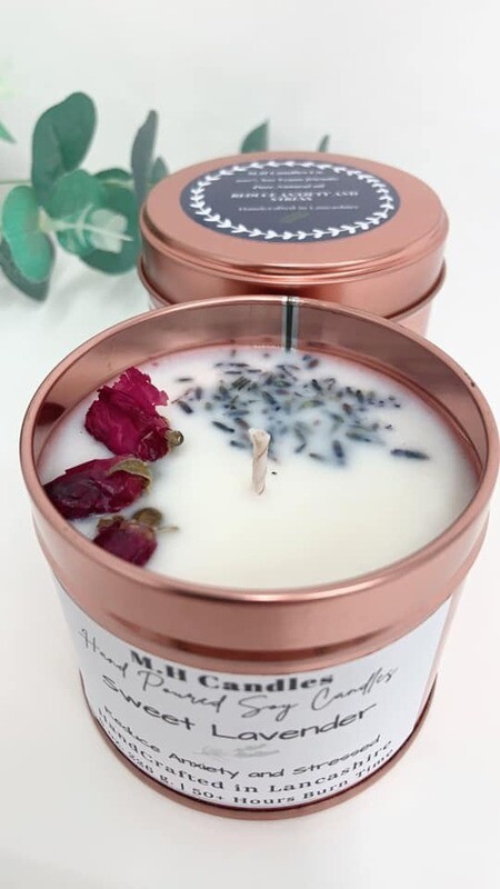 Lavender &amp; Rose scented candles | soy candles uk