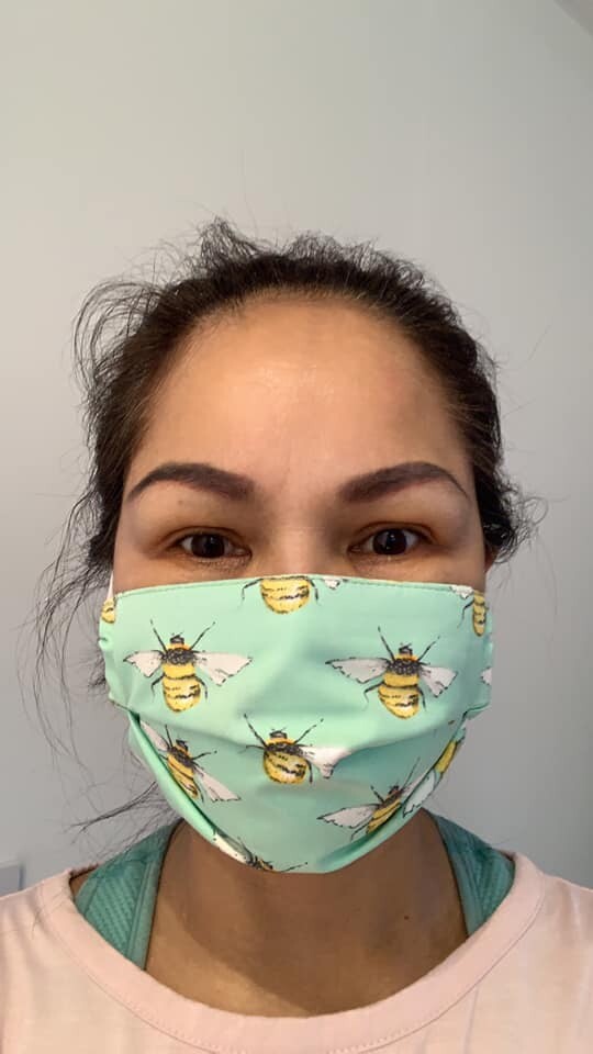 Spring collections face masks | Washables face masks | doubles layers cotton fabrics | headband uk