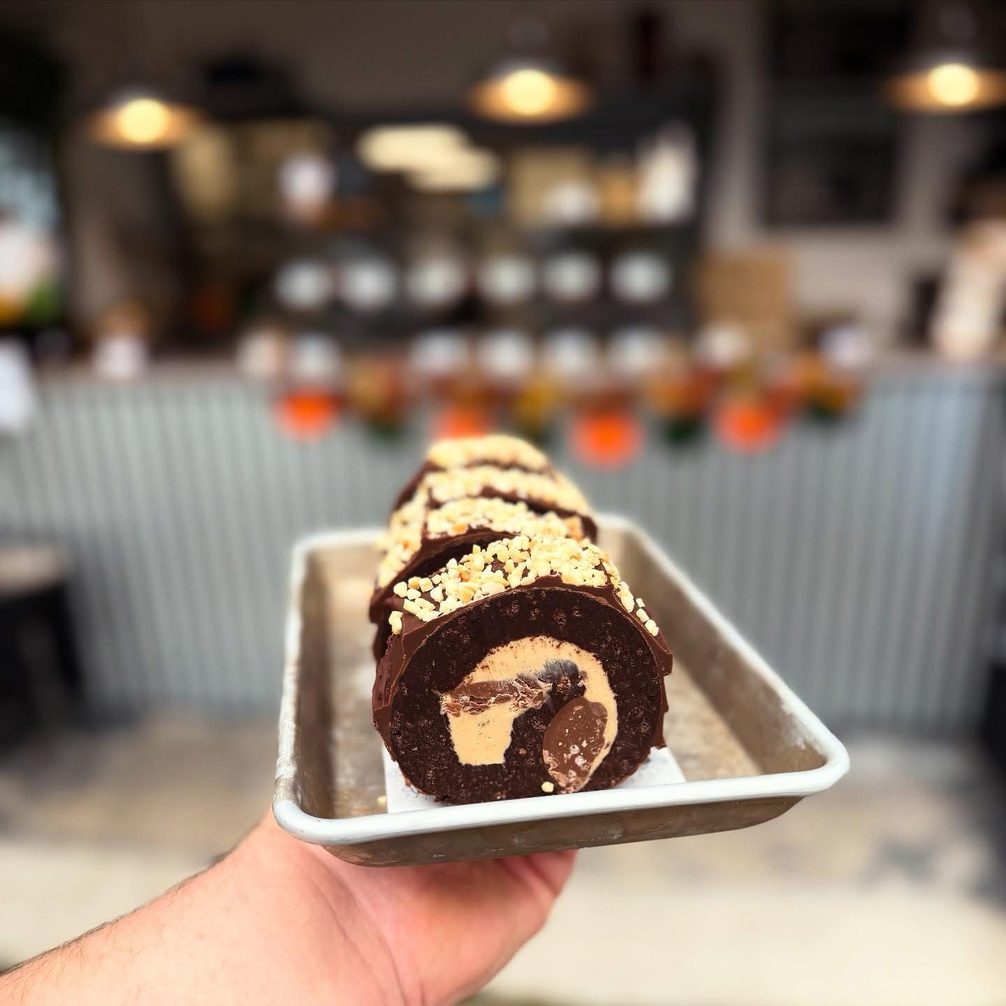 HAZELNUT TRUFFLE BROWNIE LOG 🪵 🌰