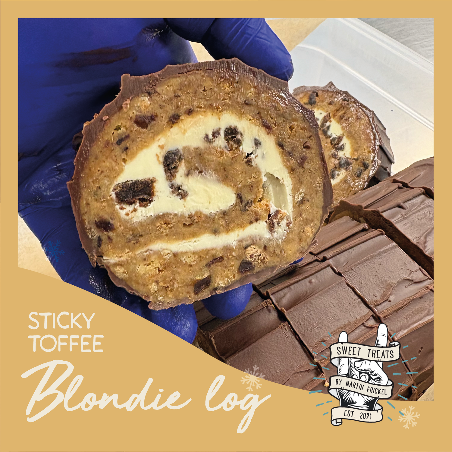 STICKY TOFFEE BLONDIE LOG 🪵 STICKY TOFFEE BLONDIE LOG 🪵