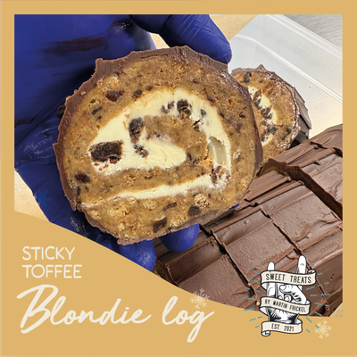 STICKY TOFFEE BLONDIE LOG 🪵 STICKY TOFFEE BLONDIE LOG 🪵