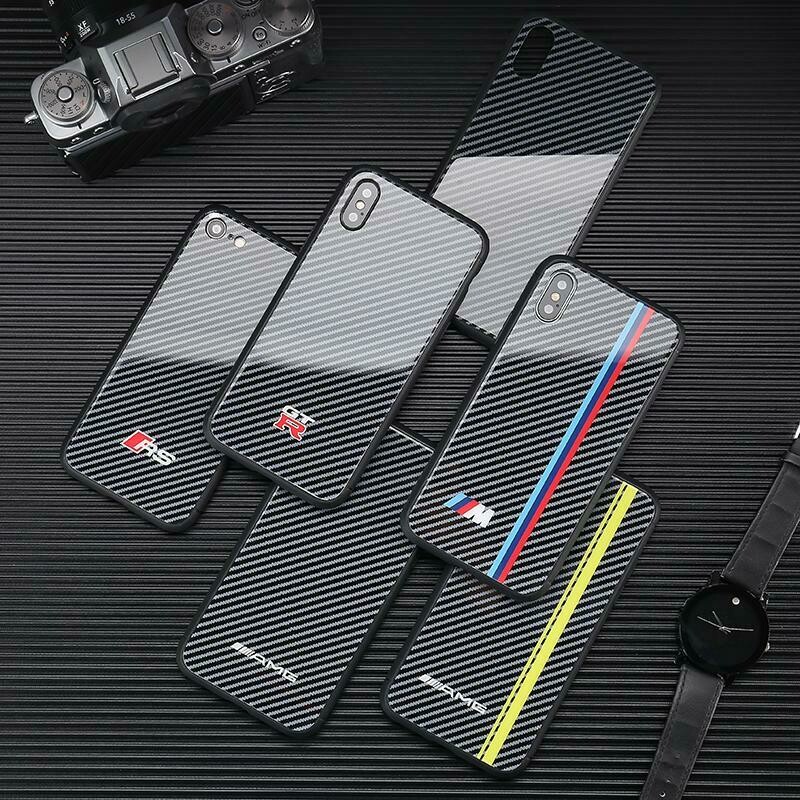 Carbon fiber car phone case glass case