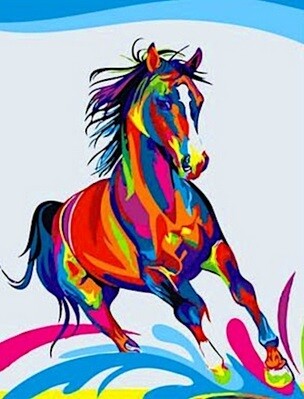 Diamond painting kleurig paard 40 x 50