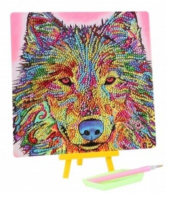 Diamond painting wolf regenboog 20 x 20